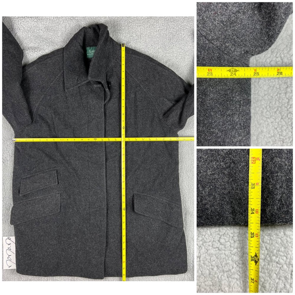 Vintage Lauren Ralph Lauren Wool Coat Womens 6 Grey Jacket LRL Made In USA - Picture 9 of 9